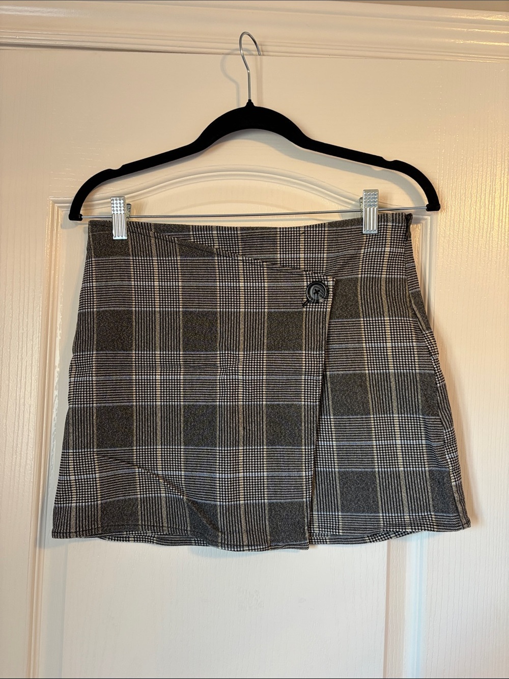 Garage Black and White Plaid Mini Skirt
